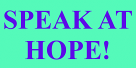 Speak At HOPE!